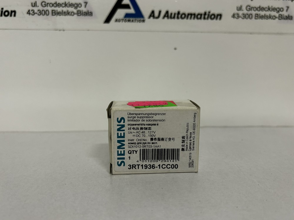 CZŁON RC, AC 48...127 V, OGRANICZNIK PRZEPIĘĆ DO WETKNIĘCIA OD PRZODU STYCZNIKA WLK. S2 AND S3